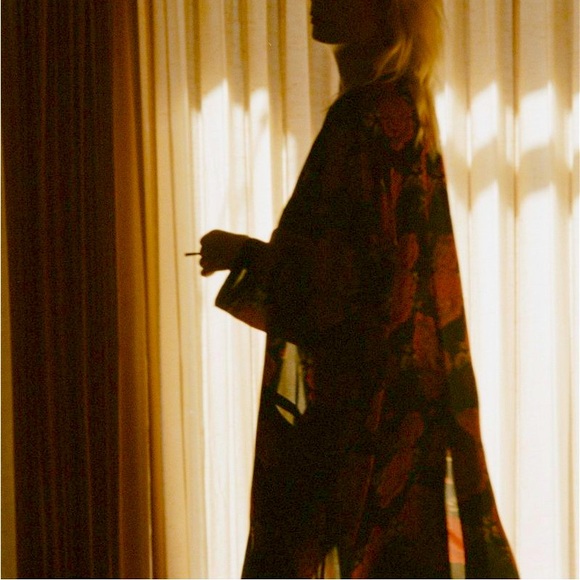 The Kooples Silk Sleeping Roses Printed Kimono - Picture 11 of 12